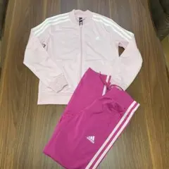 アディダス キッズジャージ ピンク ショッキングピンク ダンス衣装 ズボン130