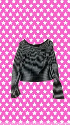 ストライプ 袖長袖Tシャツ