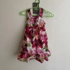 発表会　卒業式　入学式　結婚式　花柄フリルワンピース 100cm~