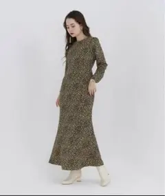 TINA JOJun レオパード柄 マキシワンピース