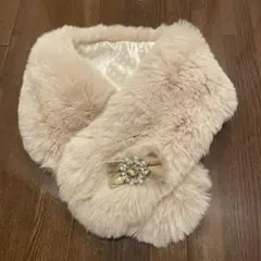 TOCCA ベージュ ファーマフラー