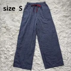 SHEIN DAZYストライプ柄 ワイドパンツ イージーパンツ ウエストゴム S