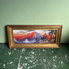 【アンティーク】額装 額縁 「赤富士」 倉田立美 作 富士山 日本画 風景画 アンティーク】額装 額縁 「赤富士」 倉田立美 作 富士山 日本画