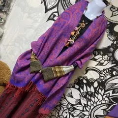 85-16❤️ペイズリー柄 ストール マフラー ひざ掛け エスニック アジアン