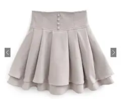 ai155 インパン裏地付きハイウエストダブルフレアスカート