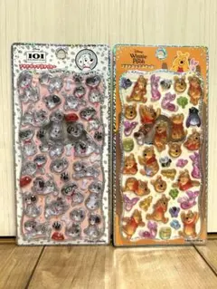 【正規品】プチドロップステッカー　101匹わんちゃん　プーさん　2種セット