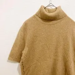 レリアン カシミヤ・シルク混 タートルネック 半袖ニット 9号 ステッチ 日本製のサムネイル