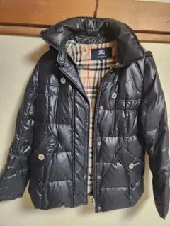 【美品】バーバリーロンドン　ノバチェック　フード脱着　ダウン　150A