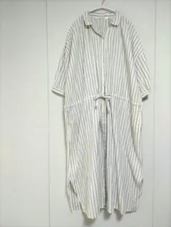 サンバレー　ワンピース　ロングシャツ　チュニック　ブラウス　羽織り　麻混のサムネイル