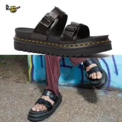 Dr. Martens 黒 サンダル MYLES SLIDE SANDAL