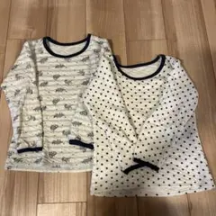 恐竜と星柄　長袖肌着　アンダーシャツ 2枚セット 130