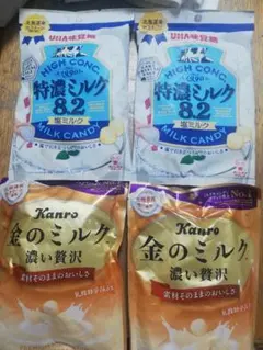 UHA味覚糖 特濃ミルク8.2 塩ミルク 金のミルク 4袋セットのサムネイル