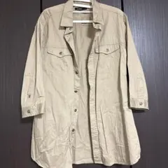 ベージュ コットン 長袖シャツのサムネイル