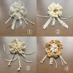 手作りのコサージュ