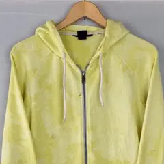 55DSL イエロー タイダイ バックプリント ジップパーカー 海外古着