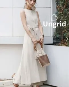Ungrid アングリッド❣️ リネン混バックオープンワンピース　ロングワンピース