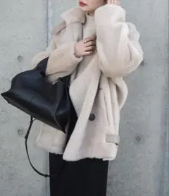 B3 boa jacket /スタンドカラーボアミドルジャケット