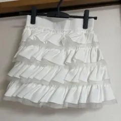 試着のみ☆Sサイズ　GRL グレイル　フリル　チュール　スカート　ホワイトのサムネイル