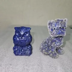 天然石 ラピスラズリ フクロウ ロングイ 月 不苦労 龍亀 金運 幸運