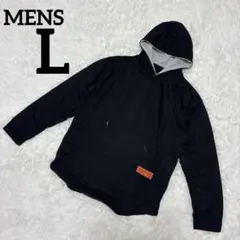 一点限り❣️メンズ パーカー 秋 冬 長袖 フード付き ブラック L