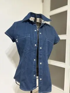 バーバリーストレッチダンガリーシャツ 古着未使用