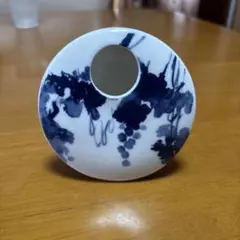 【希少】東京国立博物館 オリジナル 一輪挿し 葡萄柄 ミニ花瓶 陶器製