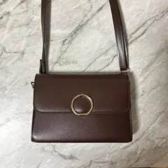 茶色 レトロショルダーバッグ