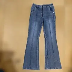 デニムブルー フレアパンツ