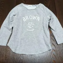 キッズatliang kids BROWNプリント Tシャツ 130センチ