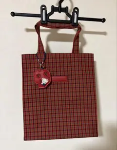 【美品】familiar ファミリア チェック柄 トートバッグ大のサムネイル