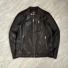ZARA ザラ　シングル　ライダースジャケット フェイクレザージャケット 42