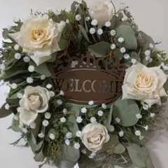 ウェルカムリース 造花のバラ付き