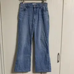 ミラオーウェン　センタープレススリムシガレットパンツ フレアデニム　ストレート