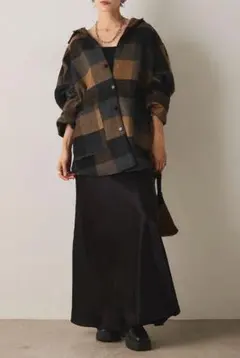 【新品/未使用】ESICA マルチチェックミディアム丈コート