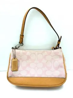 H7-107 コーチ シグネチャー ハンドバッグ ピンク M2J-6094