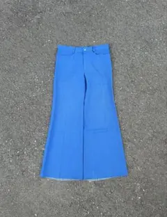 70s Bayer フレア パンツ optiジッパー 片爪 ブーツカット ブルー