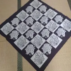 蝶模様 大判風呂敷　87×85　しっかり厚手　濃い紫