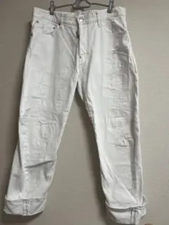 美品レアDSQUARED2 　48 ホワイトデニム ダメージ加工 1回着用のサムネイル