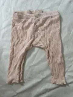 リブ編みピンクパンツ 80cm