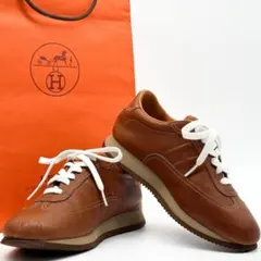 HERMÈS ターボ スニーカー ローファー ブラウン レザー 36 23cm HERMÈS ターボ スニーカー ローファー ブラウン レザー 36 23cm - メルカリ