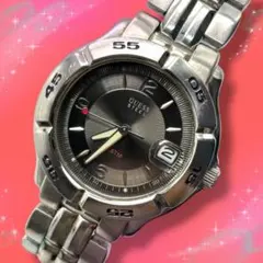 《美品 稼働品》 ゲス メンズ腕時計 回転ベゼル デイト 防水 クオーツのサムネイル