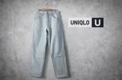 ユニクロU ワイドフィットテーパードジーンズ　30 ライトブルー　春服　名作