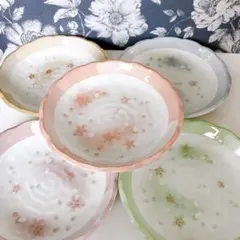 宇野千代 花ごろも 桜柄 陶器皿 カレー皿 パスタ皿 5枚セットのサムネイル