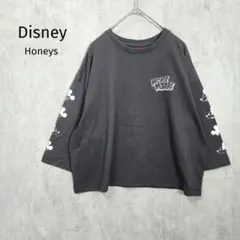 ディズニー【М】ミッキーマウスプリントT　くすみグレー　5分袖　a6129