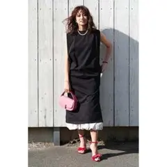東原亜希 FORME UVカットノースリーブワンピース チャコール サイズ0
