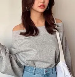 グレイル　オフショルダー　スウェット　トップス