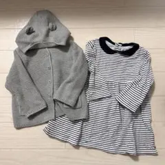 子ども服セット　ワンピース　ニットカーディガン　プチバトー　GAP