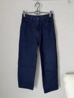 【美品】 ユニクロ UNIQLO ワイドストレートジーンズ 28(71cm)