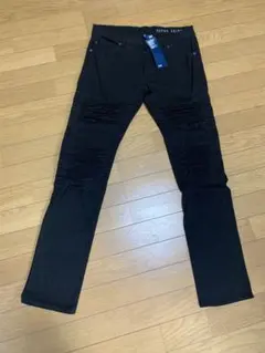 ブラックデニムパンツ　スキニー　ダメージジーンズ H&M