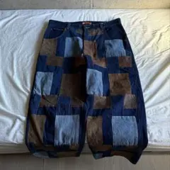 DAVOUCCI 90’s patchwork wide denim pants